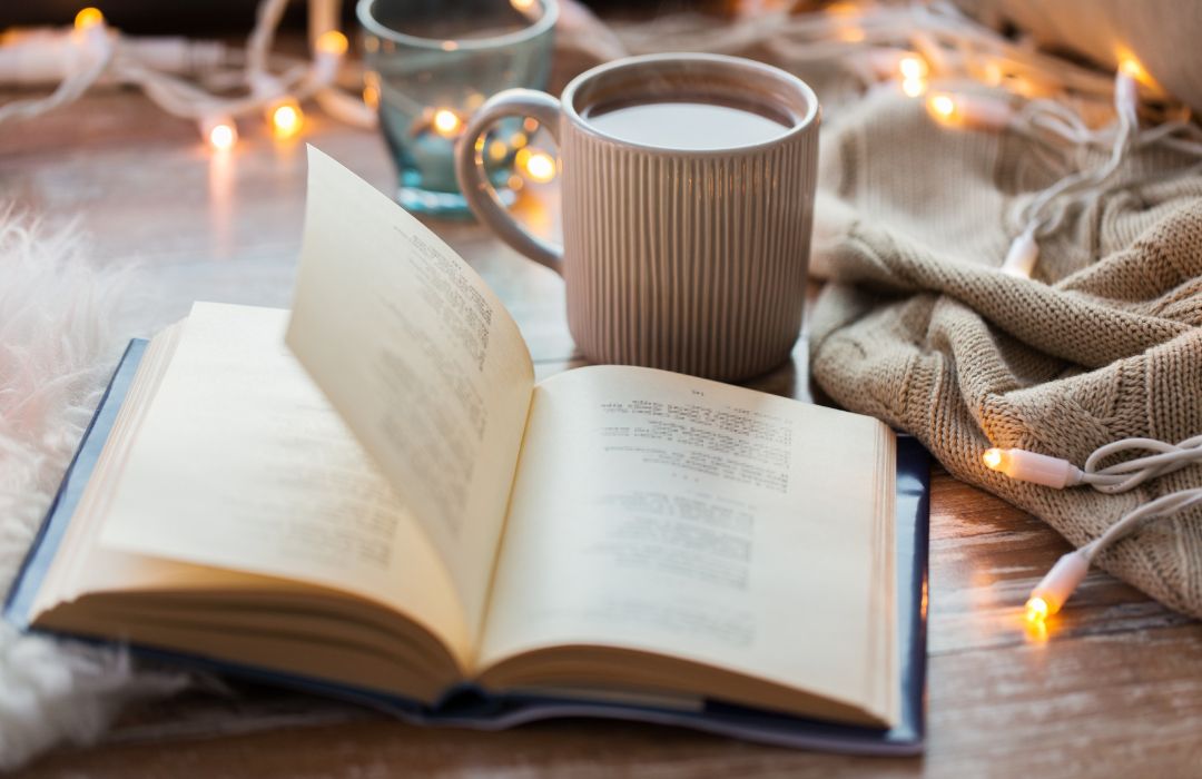 cosy book and coffee