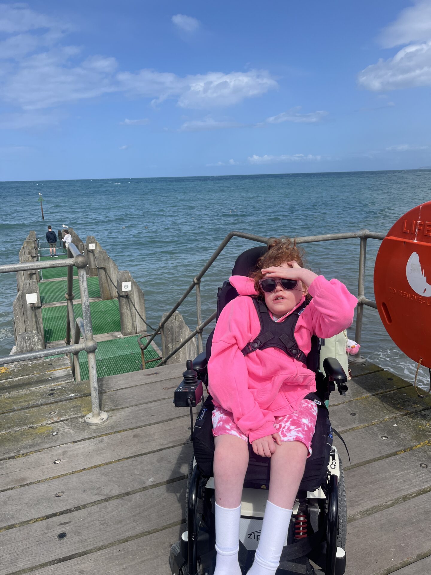 girl in a wheelchair in aberystywth